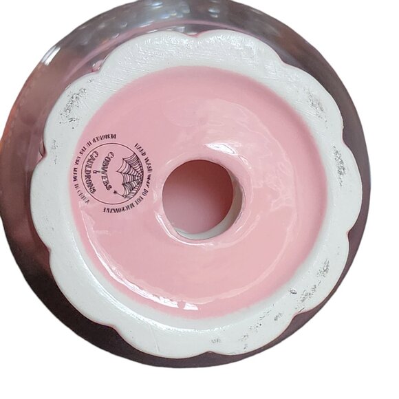 Pink Halloween Ghost Girl W/Candy & Bow Glass Candy jar/Treat Jar NWT Viral - Picture 7 of 10